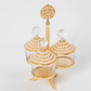 Pearl Gold Canister with Acrylic Ball Lid and Hanger Stand  (SET OF 3 )