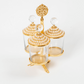 Pearl Gold Canister with Acrylic Ball Lid and Hanger Stand  (SET OF 3 )