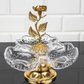 Gold Three Bowl Layered Leaf Stand