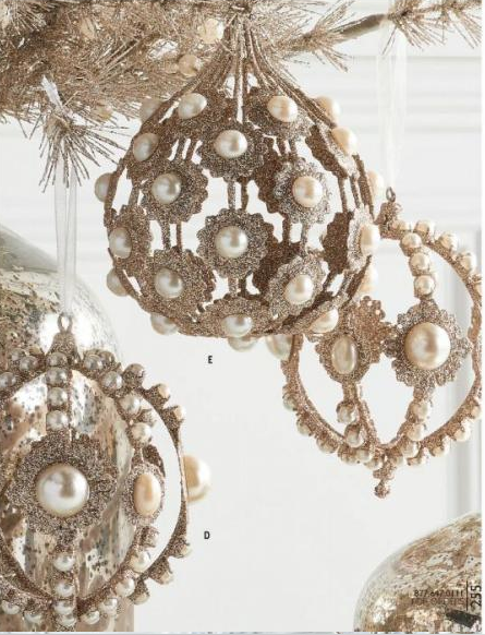 Round Metal Ornament w/Round Pearl & Rhinestone