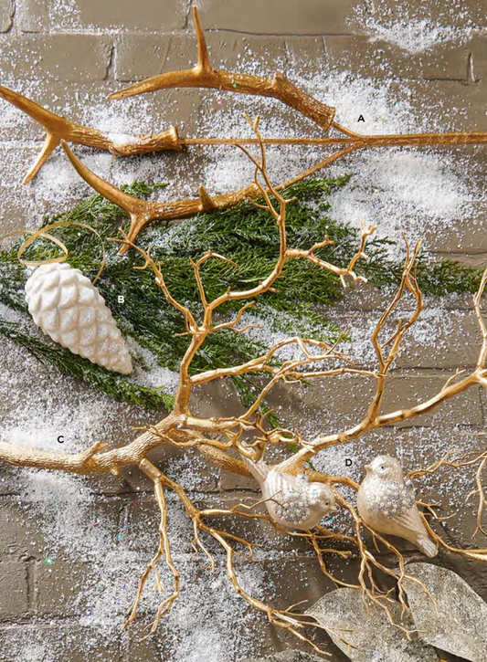 37" Gold Metallic Manzanita Branch