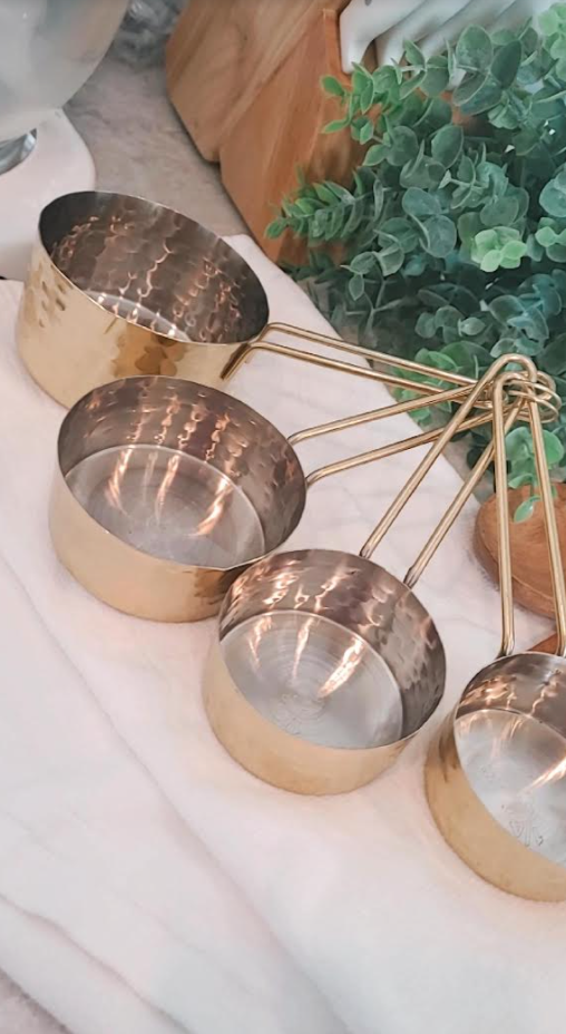 Gold Hammered Measuring Cups SET