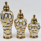 Gold & White Ginger Jar (3 Sizes)