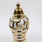 Gold & White Ginger Jar (3 Sizes)