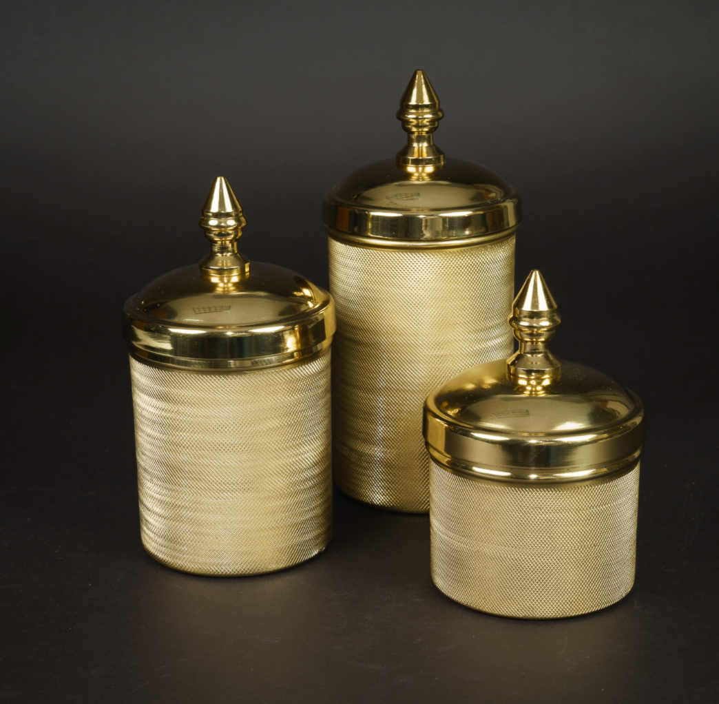 Gold Metal Hammered Canister (3 Sizes)