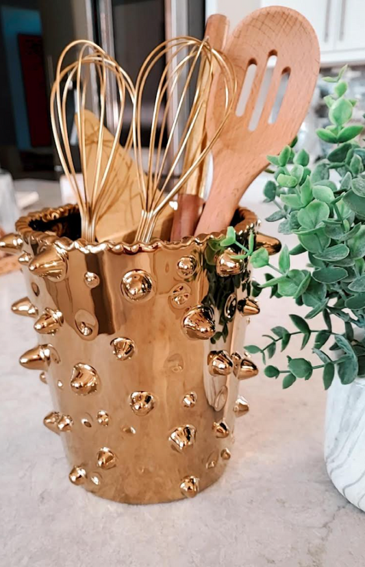 Gold Studded Vase