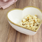 Gold Beaded Heart Bowl