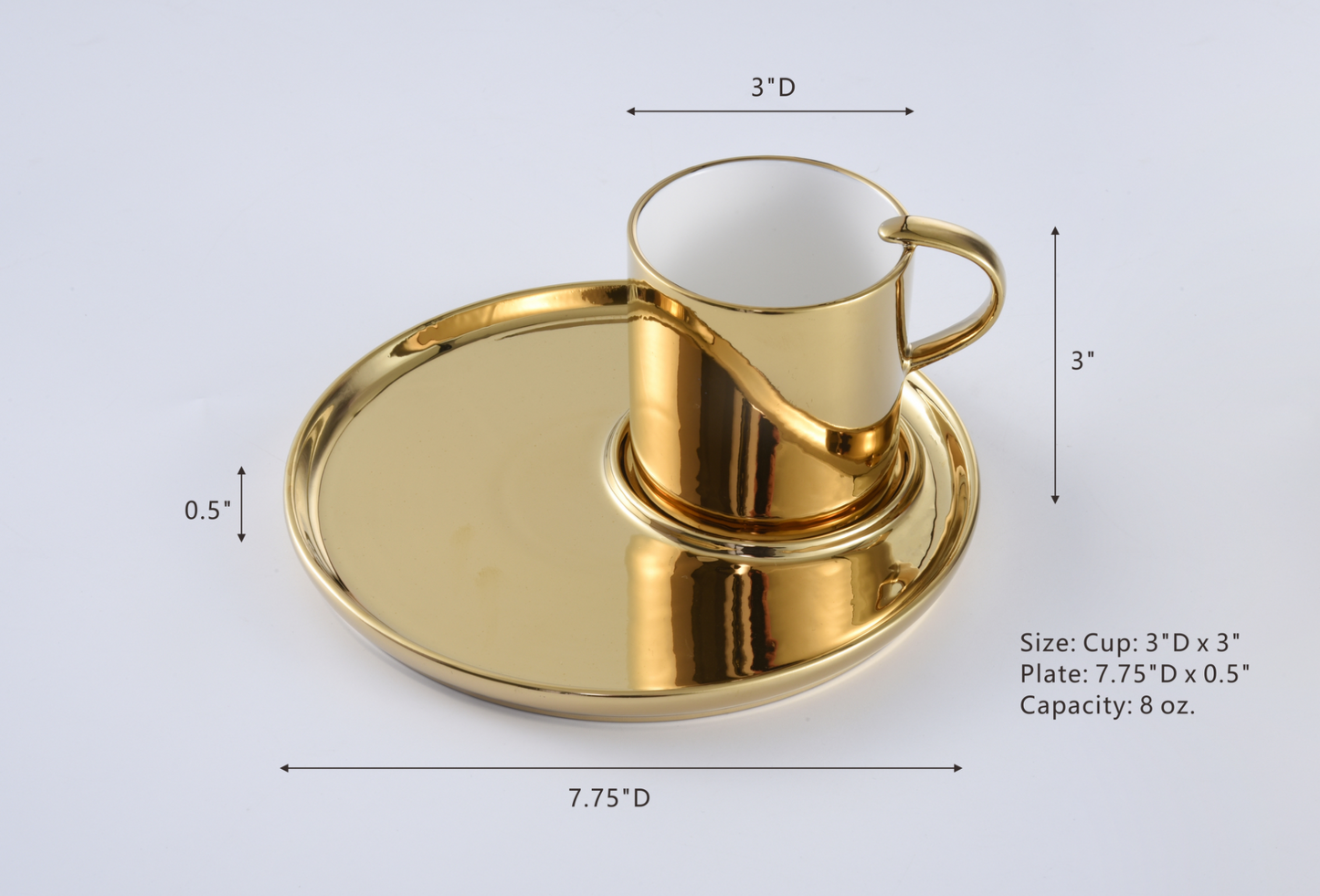 Gold Cup and Plate (2 Sizes)