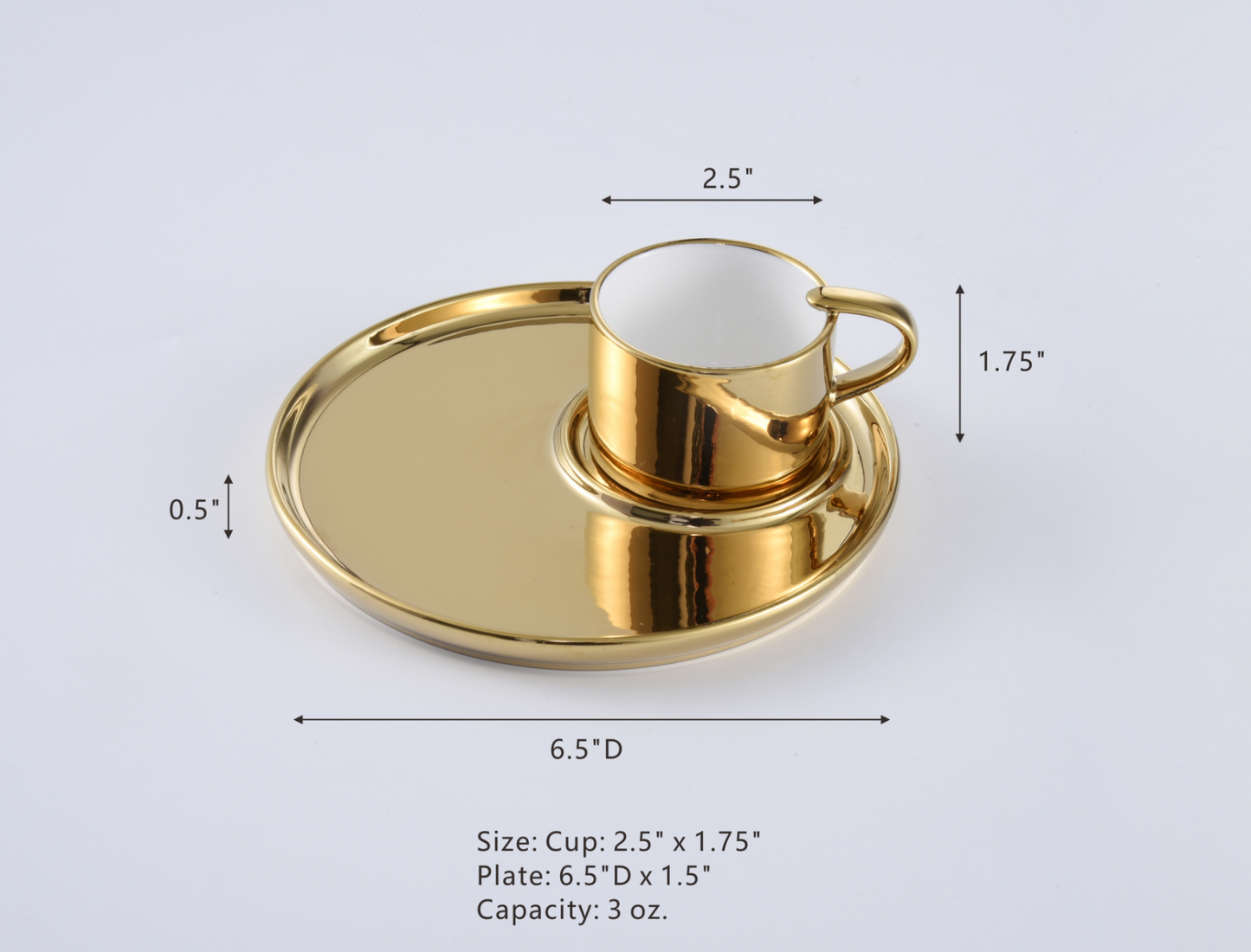 Gold Cup and Plate (2 Sizes)