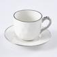 Silver Beaded Tea Cup & Saucer