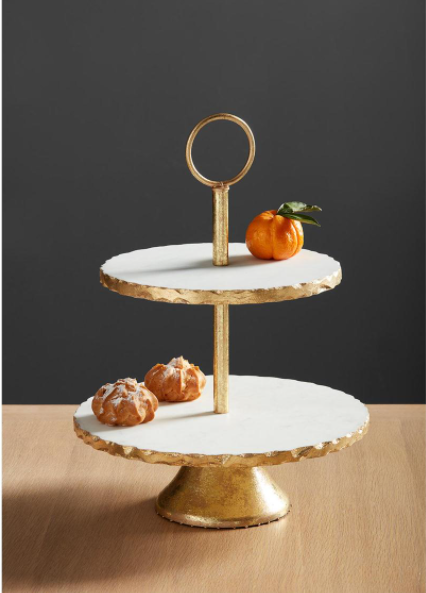 Marble and Foil Gold Edge Tiered Server