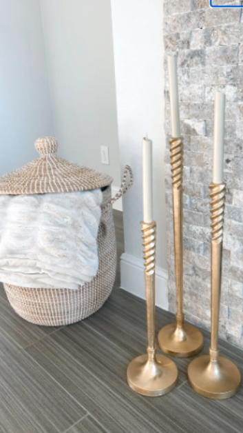 Gold Spiral Floor Candle Stick (3 Sizes)