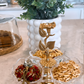 Gold Three Bowl Layered Leaf Stand