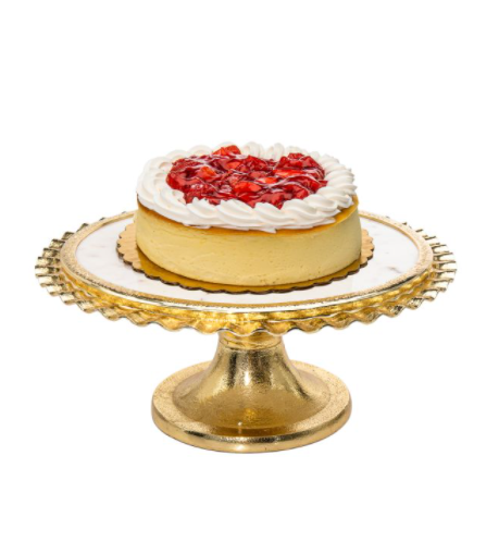 Gold Marble Cake Stand with Ripple Edge
