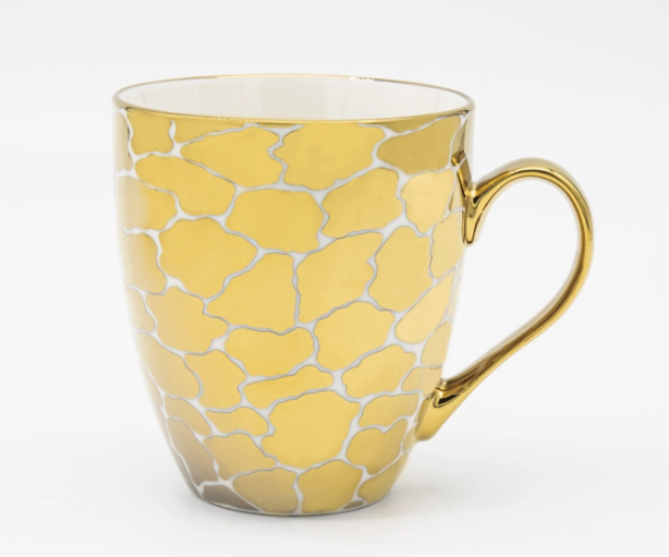 Gold Metallic Pattern Print Mugs 19 OZ