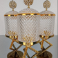 Gold Pearl Canister With Gold Metal Stand (3 Piece SET)