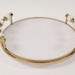 Gold and White Round Tray with Beaded Handles