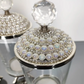 Pearl Silver Canister with Acrylic Ball Lid Sugar/Creamer Canister