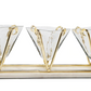 Gold 3-Sec Glass Relish Dish on Marble Stand