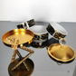 Black Marble 3-PC Snack Canister Set with Acrylic Ball Lid