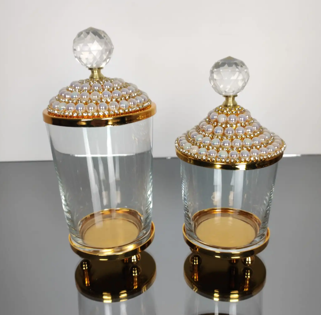 Gold and Pearl 6 PC Canisters Set Spices/Sugar/Creamer