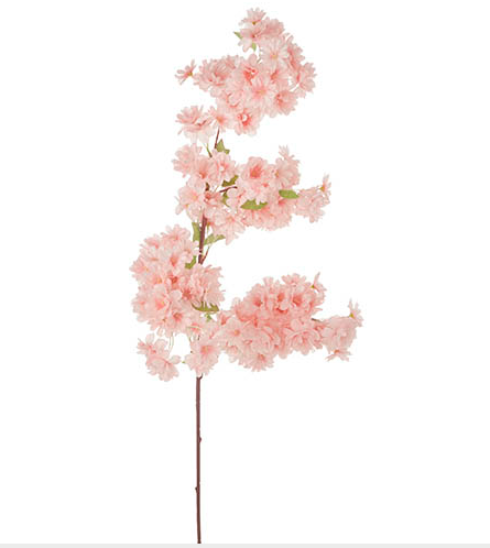 40" Pink Cherry Blossom Stem