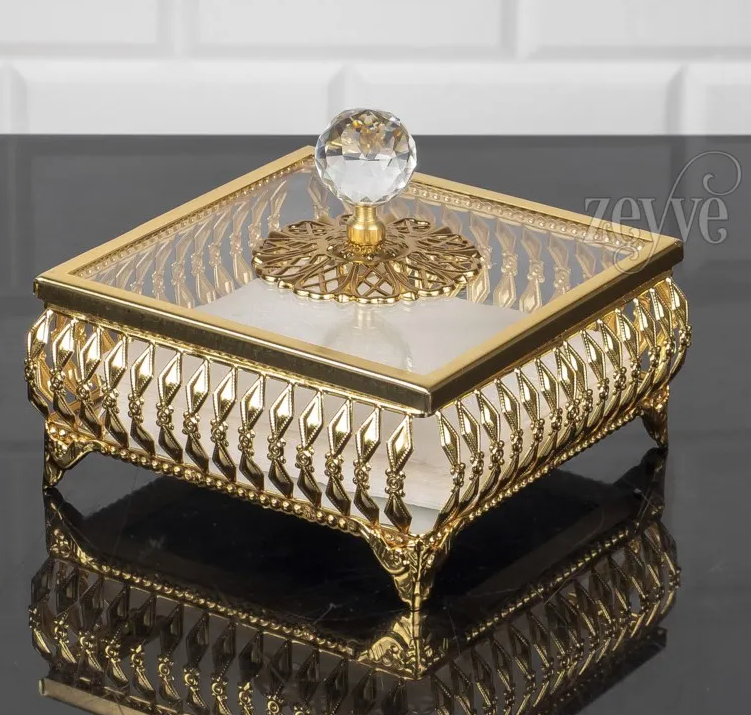 Gold Snack Bowl with Acrylic Ball lid