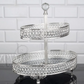 Two-Tiered Metal Serving Display with Acrylic Ball (2 Colors)