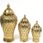 Gold Petal Textured Ginger Jars (3 Sizes)