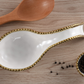 Gold and White Beaded Spoon Rest