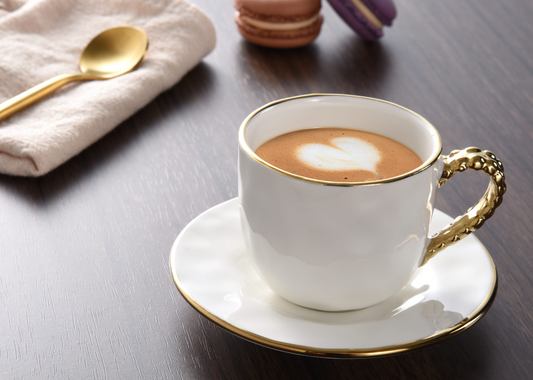 Gold Beaded Tea Cup & Saucer