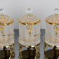 Gold Butterfly Floral Hammered Canister Set With Stand Pearls (3 Pieces)