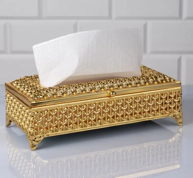 Gold Tissue Box Holder