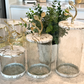 White and Gold Metallic Marble Canisters w/ Leaf Details  (Set of 3)