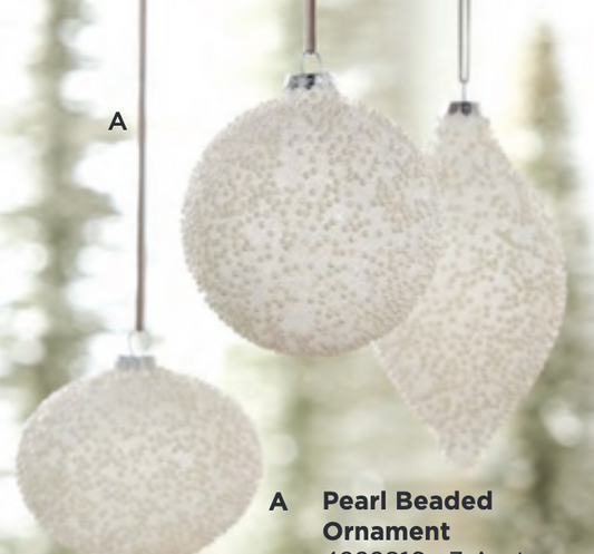 Set of 3 Pearl Beaded Ornaments