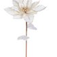 26" White Jeweled Poinsettia Stem