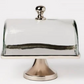 Silver and Glass Rectangular Cake Dome with Stand (2 Sizes)