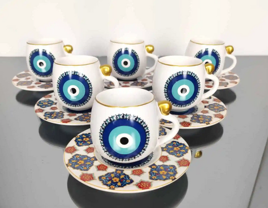 Evil Eye 6 Pcs Tea Cups Set