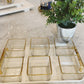 Gold Edge Glass Snacks Bowls with Hammered Handle White Tray